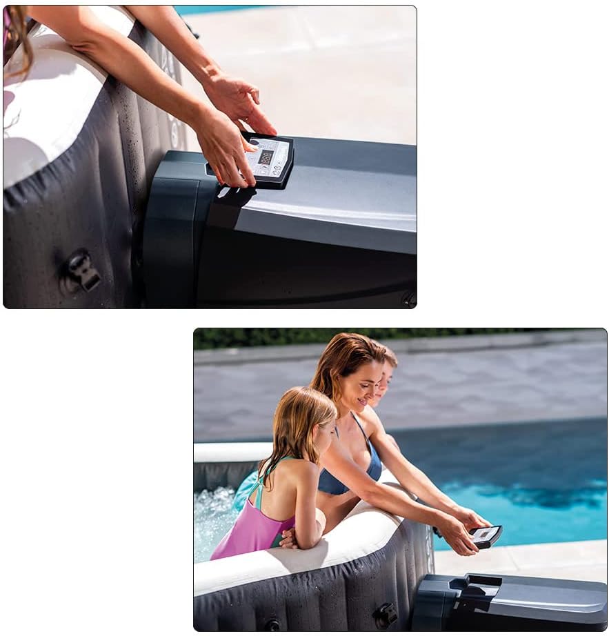Intex Spa hinchable 4 personas octogonal, Burbujas Deluxe y chorros de agua (55081)