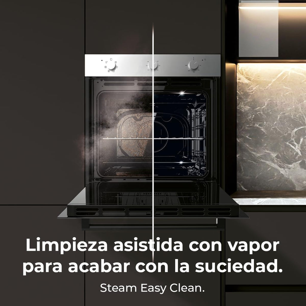 Cecotec Horno Integrable Multifunción 70L Bolero Hexa M236000 Line Time. 2800W, 6 Funciones, Temporizador, Steam Base XXL, Steam Assist, Steam EasyClean, Cooling Fan, Modo Defrost, Eco, Convección