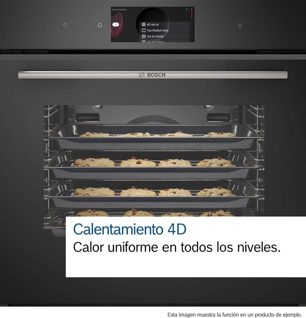 Bosch - Horno Multifunción con Vapor Añadido, 60 cm, Serie 8, Electrónica TFT TouchControl Plus, AirFry, Home Connect, Negro, HRG7361B1