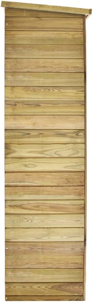 Tidyard Caseta Herramientas Jardín 4 Estantes de Apoyo Gabinete Caseta Herramientas Cobertizo Armario Exterior Madera Jardín Pino Impregnada 123 x 50 x 171 cm