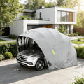 Cochera Pesada de Acero Inoxidable, Cochera Resistente a Todo Clima, Garaje Plegable Móvil con Cerradura, Resistente a Lluvia y Nieve, para Patios, Plazas de Aparcamiento