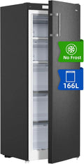 CHiQ Freestanding Upright Freezer, 145L Capacity, Quick Freeze, Adjustable Thermostat, Quiet, Reversible Door, Black, Energy Rating E