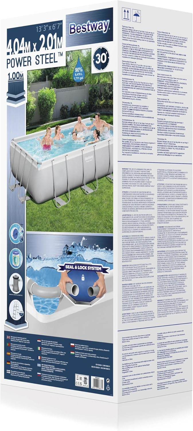 Power Steel™ 13'3" x 6'7" x 39.5"/4.04m x 2.01m x 1.00m Rectangular Pool Set