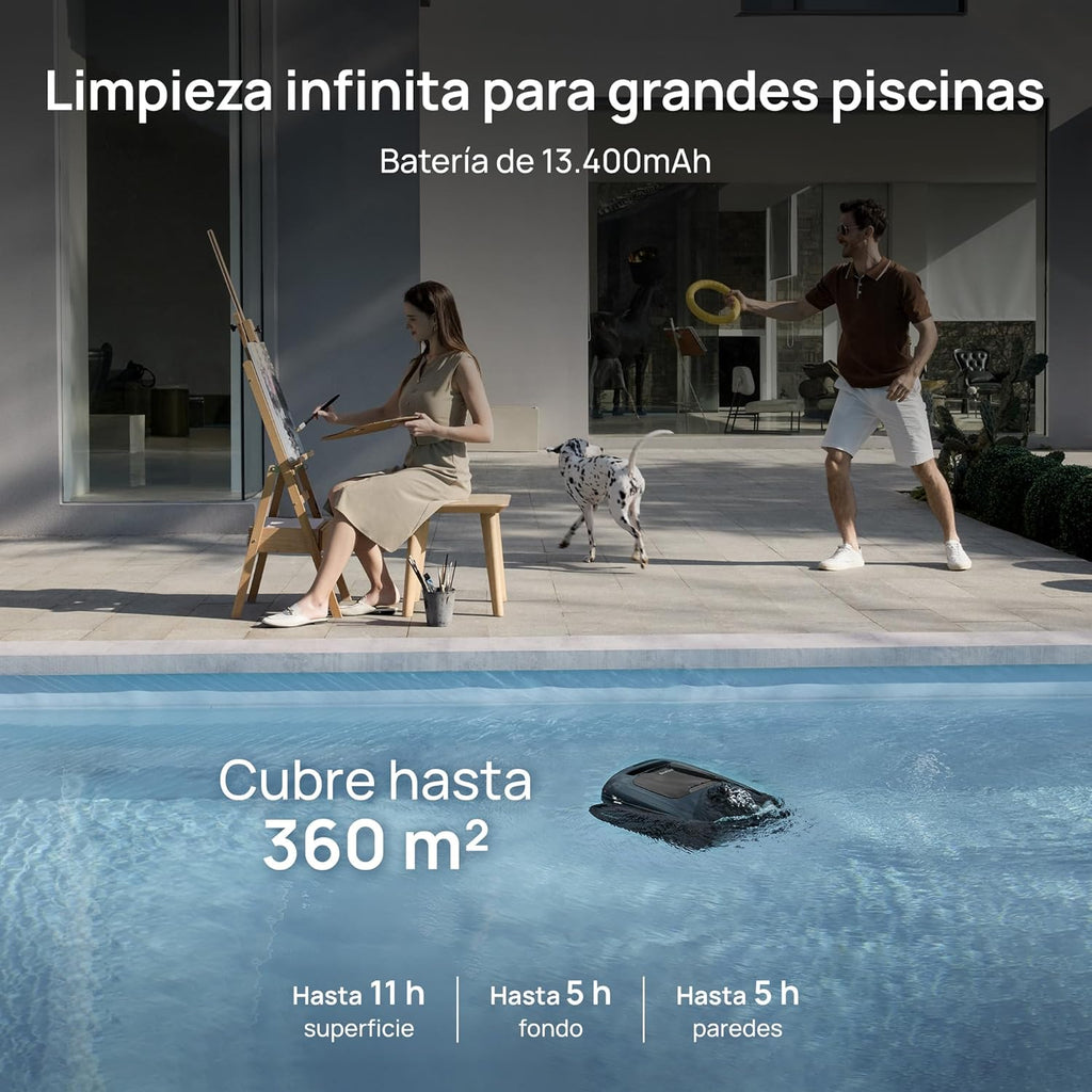 Beatbot AquaSense 2 Pro - Robot Aspirador para Piscina, Limpieza 5 en 2 inigualable, Elimina la Superficie del Agua con navegación remota, estacionamiento de Superficie, aclara el Agua, para Piscinas