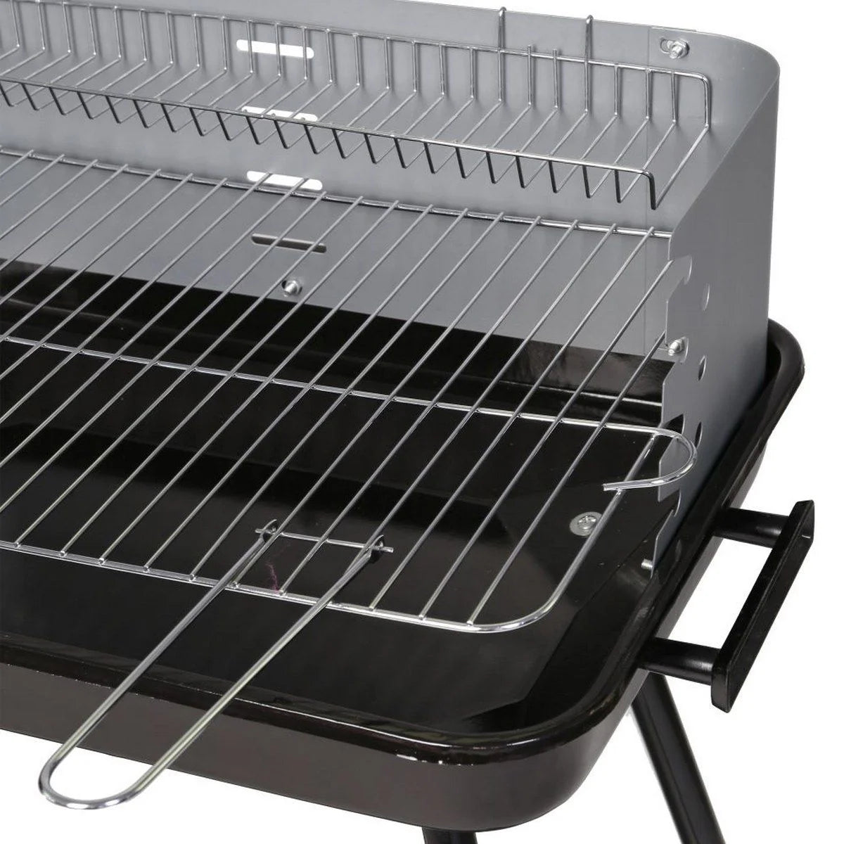Barbacoa De Carbón Lolahome Con Parrilla De Acero, 57x38x80 Cm, Negra