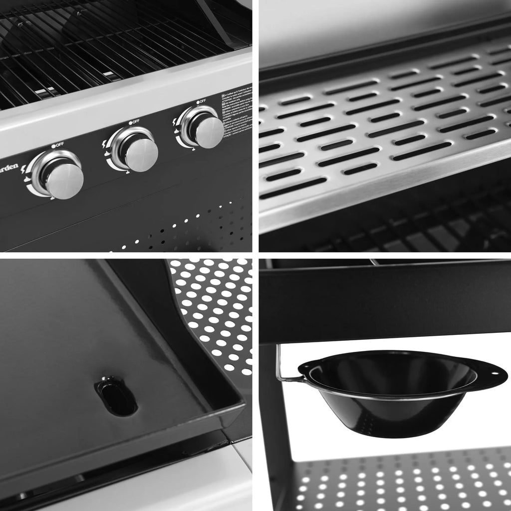Barbacoa De Gas Vesuvio Duo - 3 Quemadores + Plancha 3 Quemadores