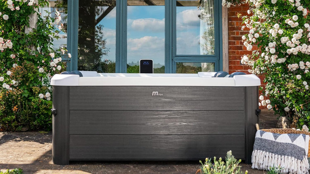 MSpa Oslo SPA bañera de hidromasaje Exterior para 6 Personas, Pared Exterior Sólido, Iluminación LED, Uso Todo el Año, Resistente al Invierno