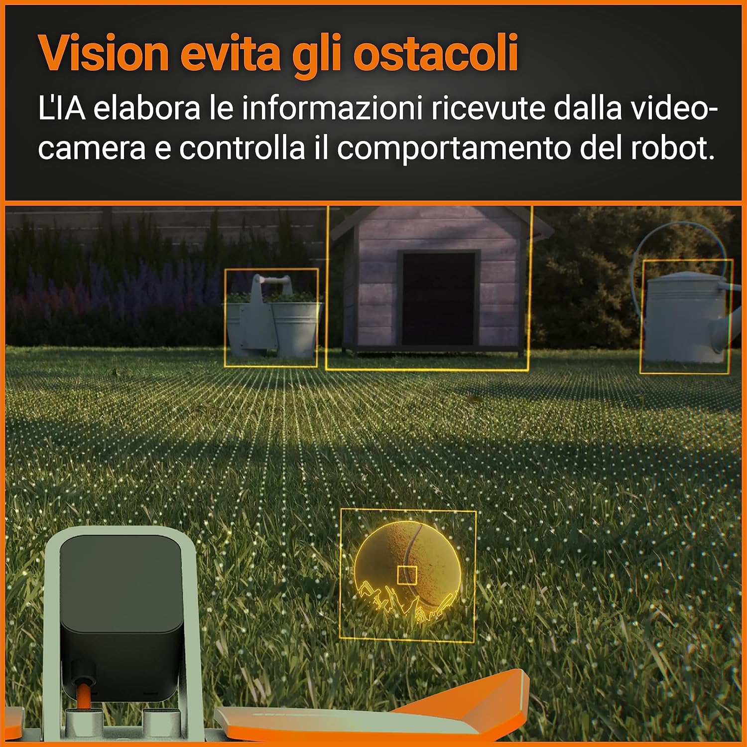 WORX Landroid Vision M550 WR205E Robot cortacésped para Jardines de hasta 550 m² – Robot cortacésped Inteligente sin Cable de limitación – WiFi y Bluetooth – prevención Activa de obstáculos con