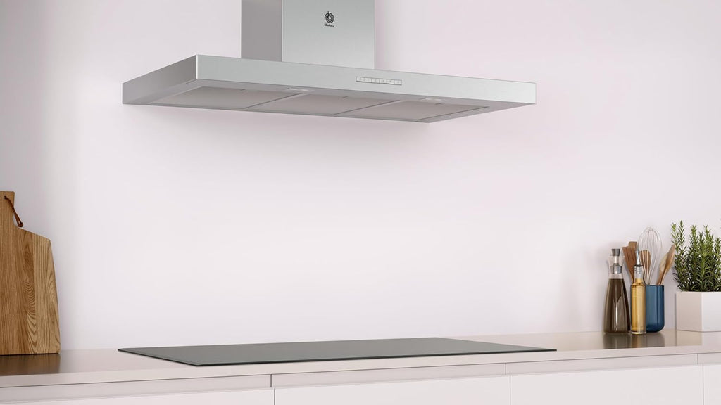 Balay - Campana Extractora Decorativa de Pared, 90 cm de ancho, Iluminación LED, Filtros aptos para Lavavajillas, Acero Inoxidable, 3BC097EX