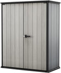 Keter High Store Plus- Cobertizo de jardín Exterior, 1400L, Color Gris, tecnología Duotech Paredes aptas para Pintar, 170.4 x 140 x 73.6 cm