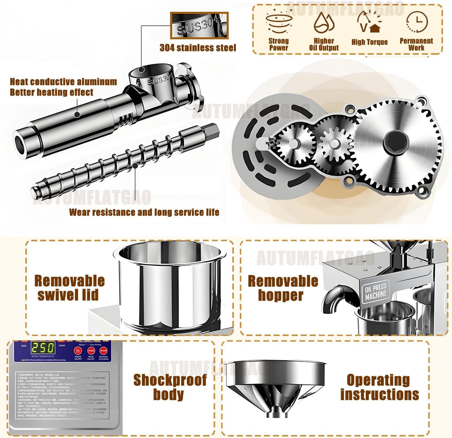 Prensa Aceite Oliva Automática De 820W, Maquina Cortar Aceitunas En Frío Y Caliente para El Hogar, Extractor De Aceite Eléctrico para Aceitunas, Cacahuetes, Sésamo, Soja Y Nueces