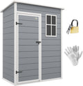 Outsunny Caseta de Jardín Exterior, 1,14 m², 151x92x193 cm, Cobertizo de Jardín Exterior con Suelo, Puerta Corredera, Ventana y Techo Inclinado, para Almacenamiento de Herramientas, Gris
