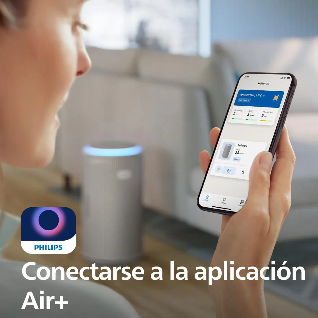 Philips PureProtect 3200 Series Smart Air Purifier, HEPA and Active Carbon Filter, CADR 500m³/h for 130m², Ultra-Quiet, Captures 99.97% Allergens, Connected App (AC3210/12)