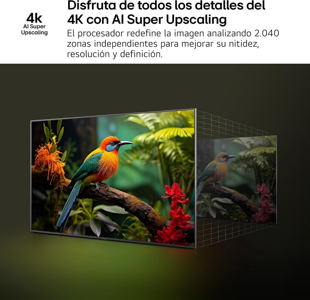 50UA73006LA - TV 50", UHD 4K, WebOS 25, Ultimate IA, HDR10 Pro, Super Upscaling, Dolby Digital Plus, Google Assistant, Negro