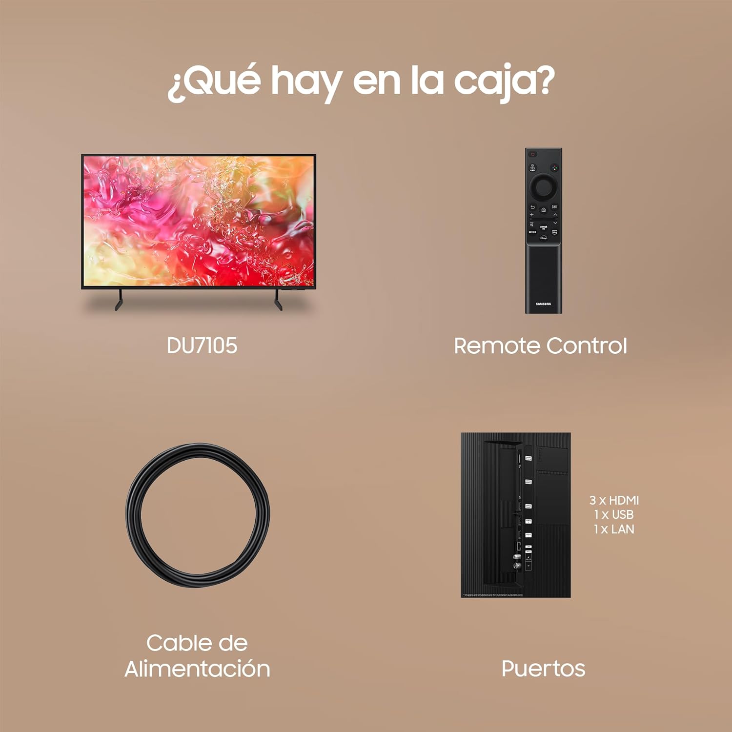 TV Crystal UHD 2024 50DU7105 Smart TV de 50" Crystal UHD con Colores Puros con PurColor, el Mejor Smart TV, Todos los Altavoces a la Vez con Q-Symphony y controla tu casa con SmartThings