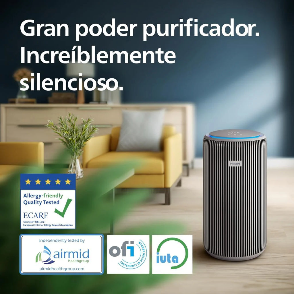 Philips PureProtect 3200 Series Smart Air Purifier, HEPA and Active Carbon Filter, CADR 500m³/h for 130m², Ultra-Quiet, Captures 99.97% Allergens, Connected App (AC3210/12)