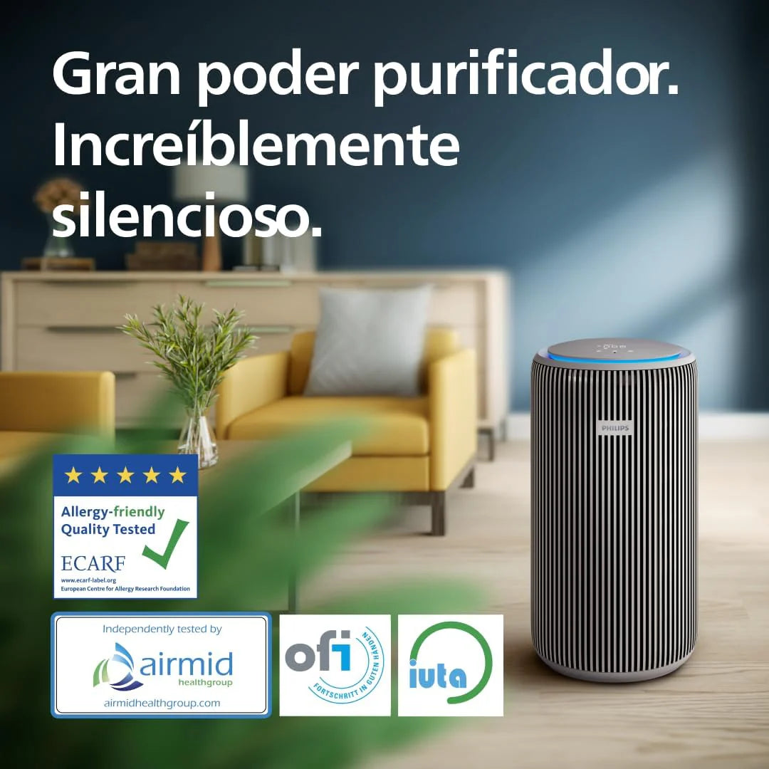 Philips PureProtect 3200 Series Smart Air Purifier, HEPA and Active Carbon Filter, CADR 500m³/h for 130m², Ultra-Quiet, Captures 99.97% Allergens, Connected App (AC3210/12)
