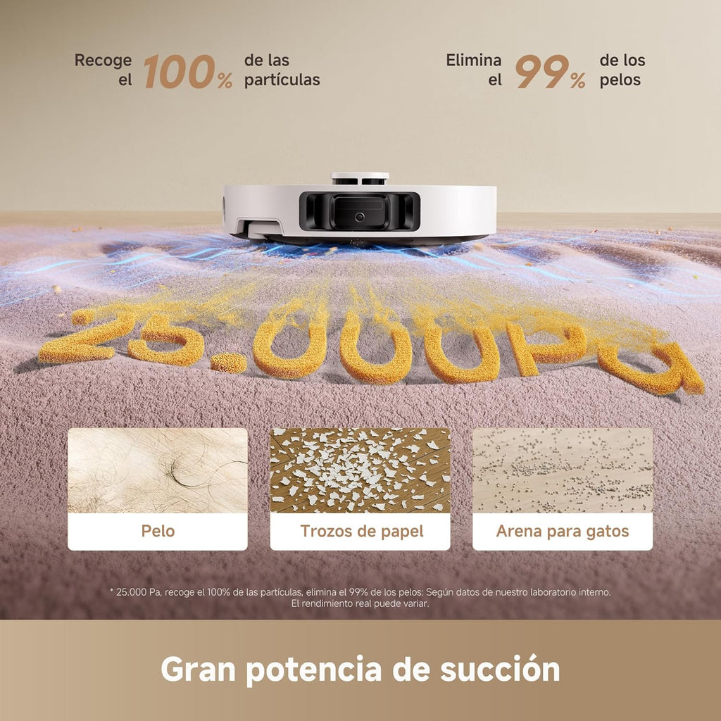 DREAME L10s Ultra Gen 3 Kit Robot Aspirador y Friegasuelos, Succión de 25.000Pa, Cepillo Lateral y Mopa Extensible, AceClean DryBoard y Autolimpieza Automática de Mopa, Secado con Aire Caliente