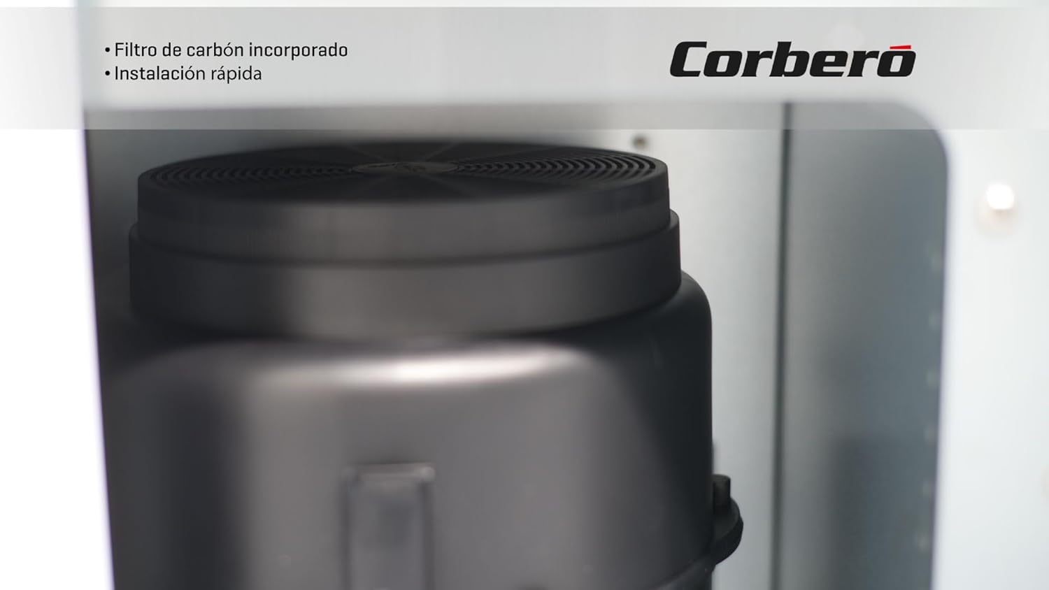 Corberó - Campana Decorativa | NYASA9000B | 90 cm | 3 Velocidades, Control Touch, Caudal 1000 m3/h | Cristal Negro