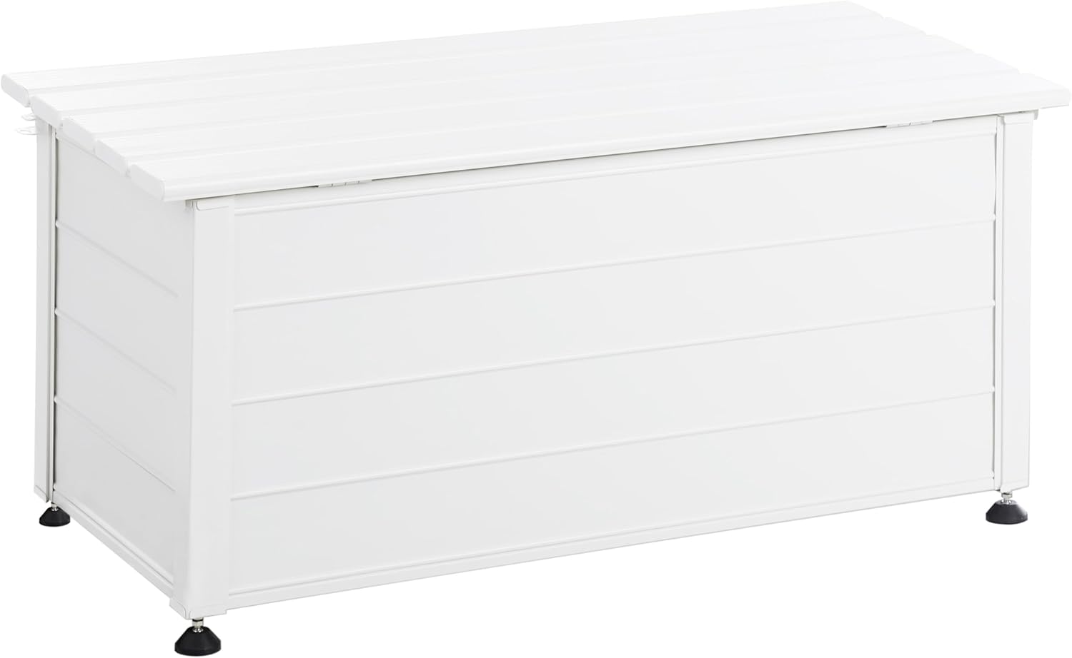 Beliani Arcón para exterior de aluminio mueble de almacenaje de jardín blanco 113 x 50 cm Campalto