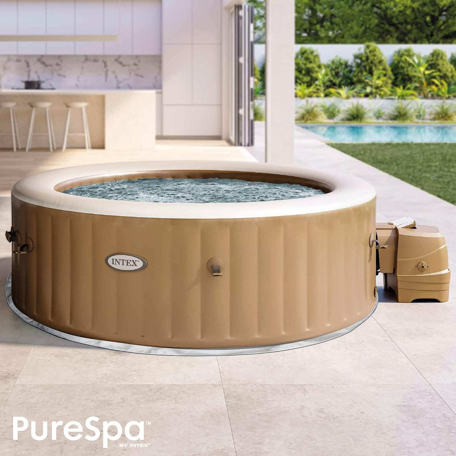 Intex 28426EX SPA Hinchable, Beige, 4 Personas