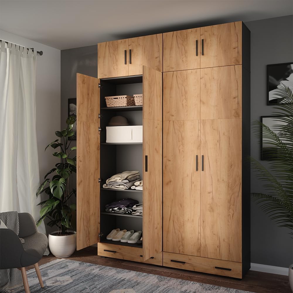 Vicco Armario Universal Ingo, Antracita/Roble Dorado, 80 x 183.8 cm