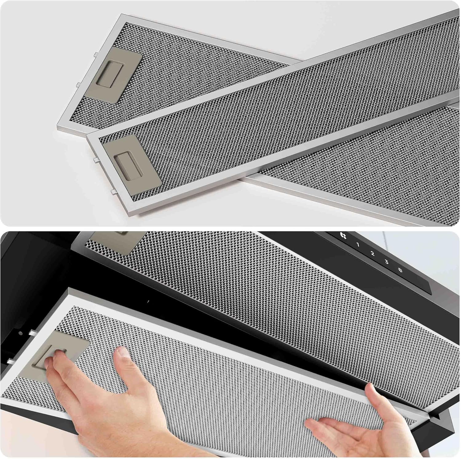 CIARRA CBCB6909A Campana Extractora Telescópica Negra Cocina 60 cm 600 m³ / h Clase A+ 3 Niveles Control Táctil Iluminación LED Filtro de Carbón CBCF055