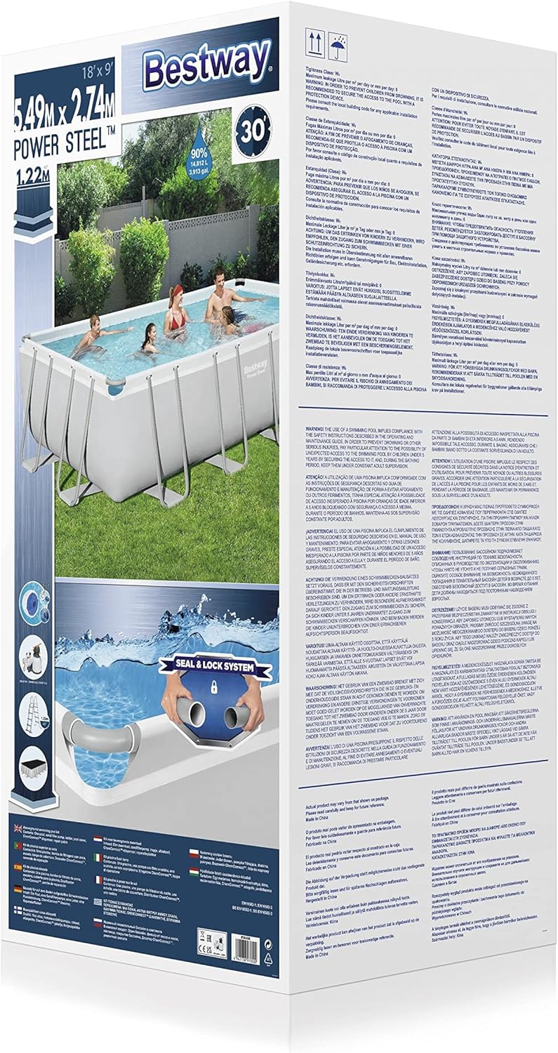BESTWAY 56466 - Piscina Desmontable Tubular Power Steel 549x274x122 cm Depuradora de arena de 5.678 litros/hora