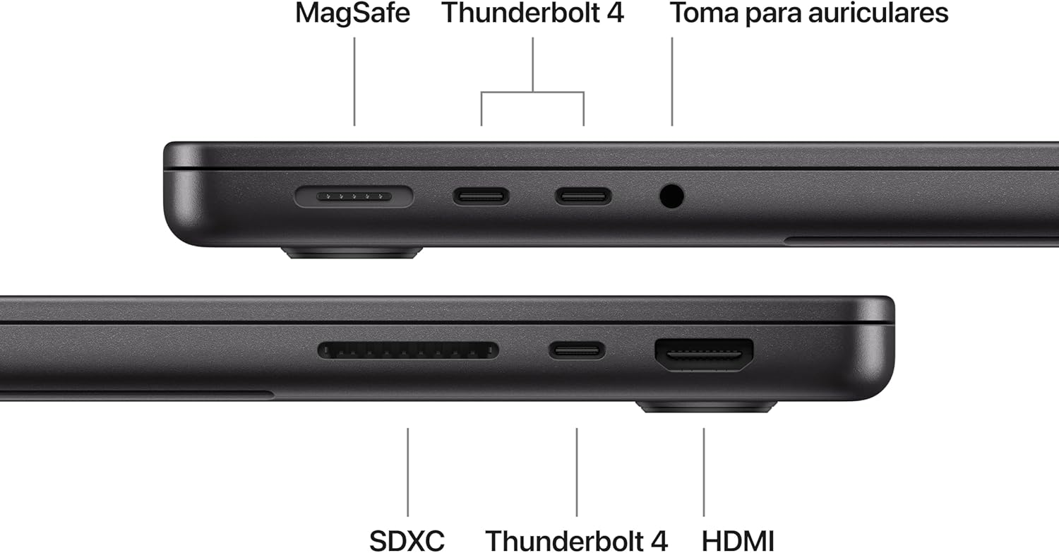 MacBook Pro Portátil de 14,2" con M5,CPU de 10 núcleos y GPU de 10 núcleos: Creado para Intelligence, Pantalla Liquid Retina XDR y 16 GB de Memoria unificada, 512GB; Negro Espacial
