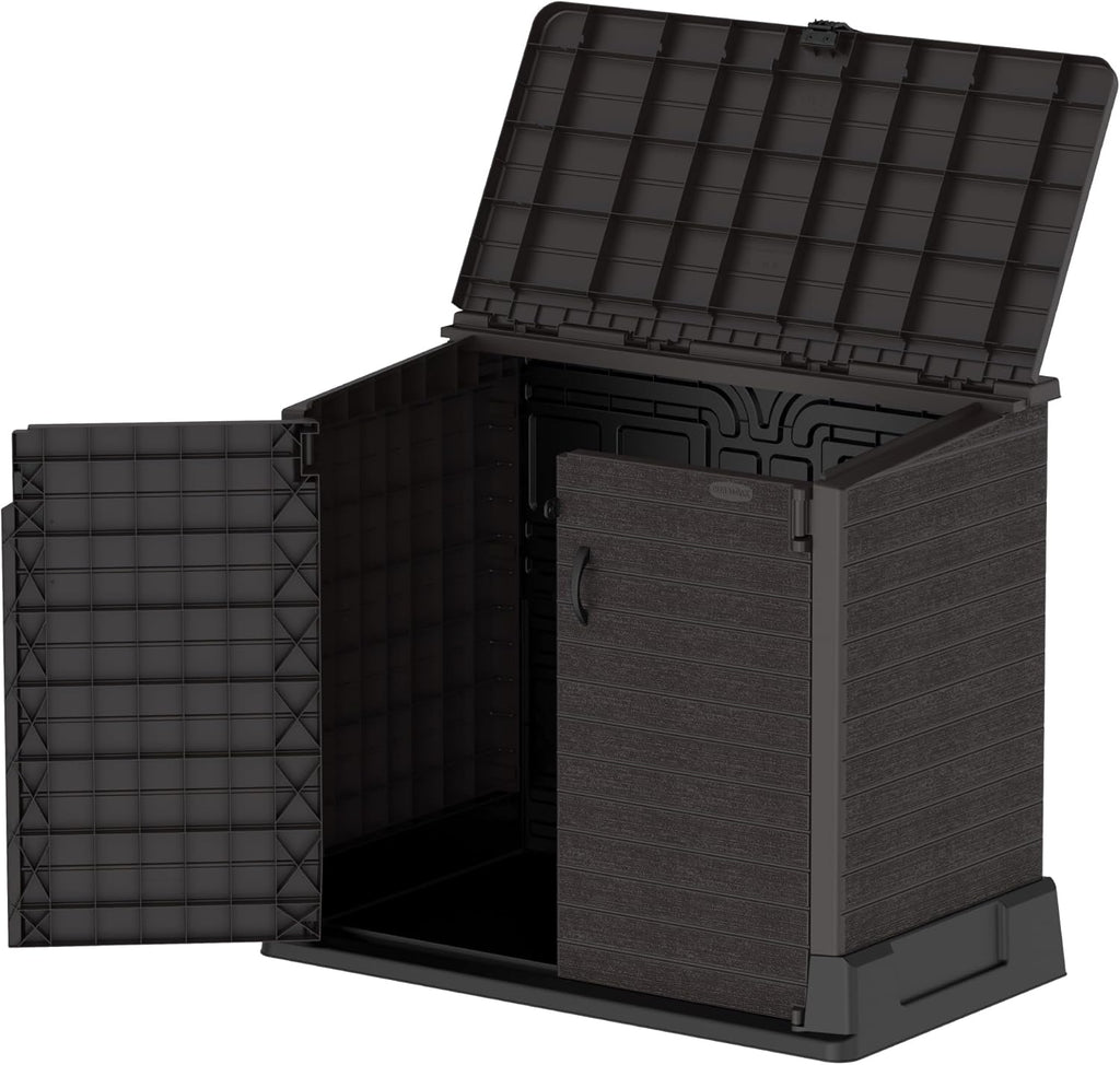 Duramax - Arcón cubre cubos exterior - 850 L - PVC - color marrón