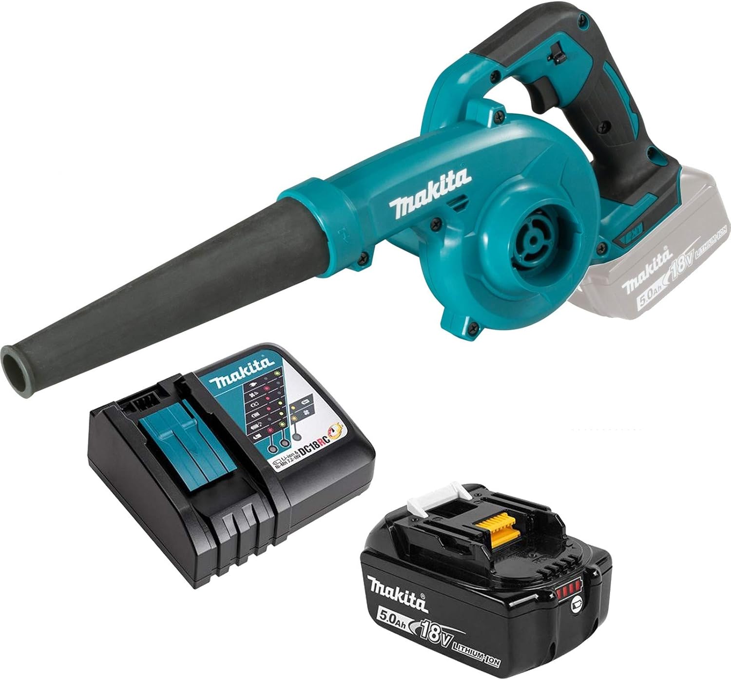 DUB185RT - Soplador LXT de Iones de Litio de 18 V Completo con 1 batería de 5.0 Ah y Cargador