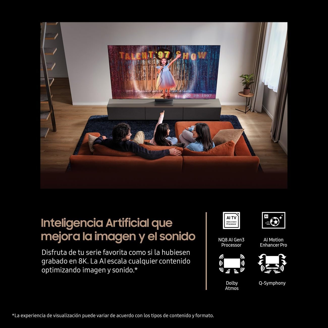 TV 65 Pulgadas Neo QLED QN900F 8K Mini LED Smart TV con Vision AI, Pantalla sin Reflejos con Glare Free y Motion Xcelerator 165Hz