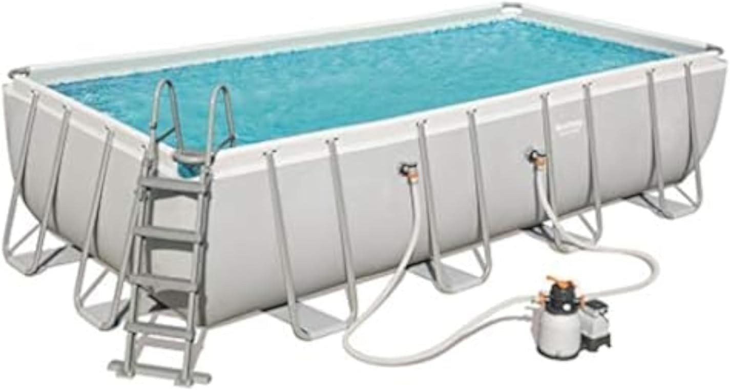 BESTWAY 56466 - Piscina Desmontable Tubular Power Steel 549x274x122 cm Depuradora de arena de 5.678 litros/hora