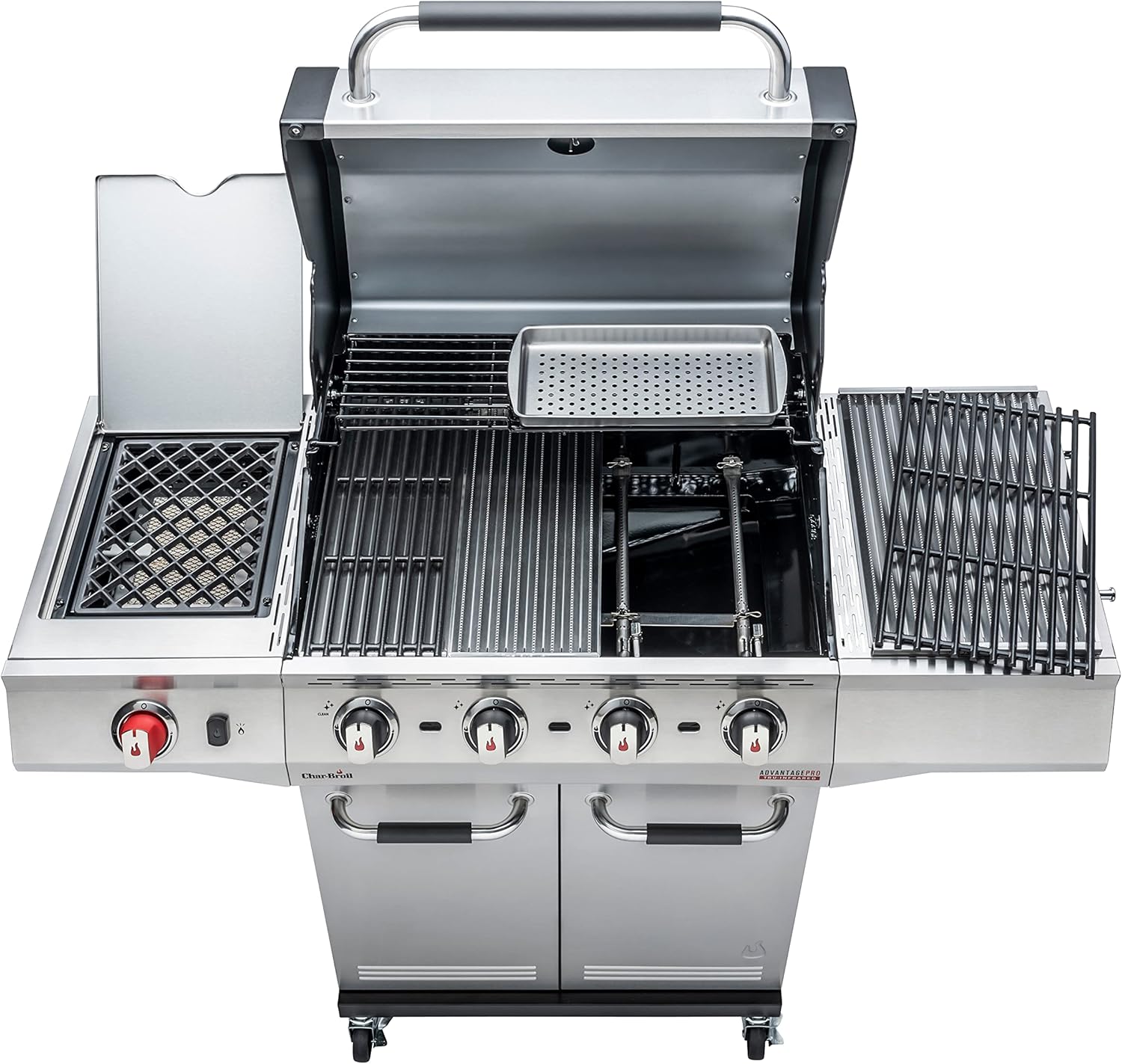 Char-Broil Barbacoa de Gas Advantage PRO S 4 - Barbacoa a gas con 4 quemadores y TRU-Infrared Technology, quemador de alto rendimiento de 900 °C, rejillas de hierro fundido