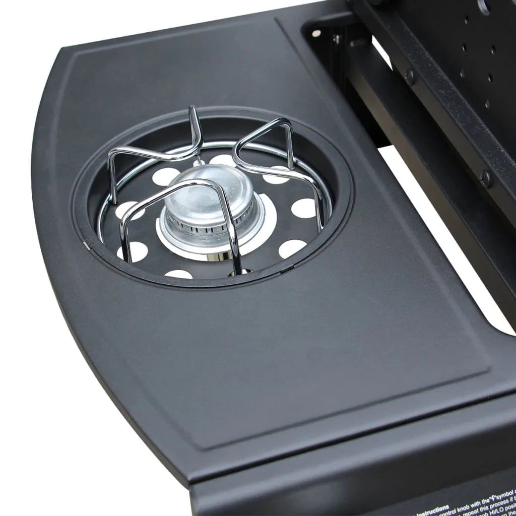 Barbacoa Grill De Gas 4+1 Quemadores Negra Vidaxl