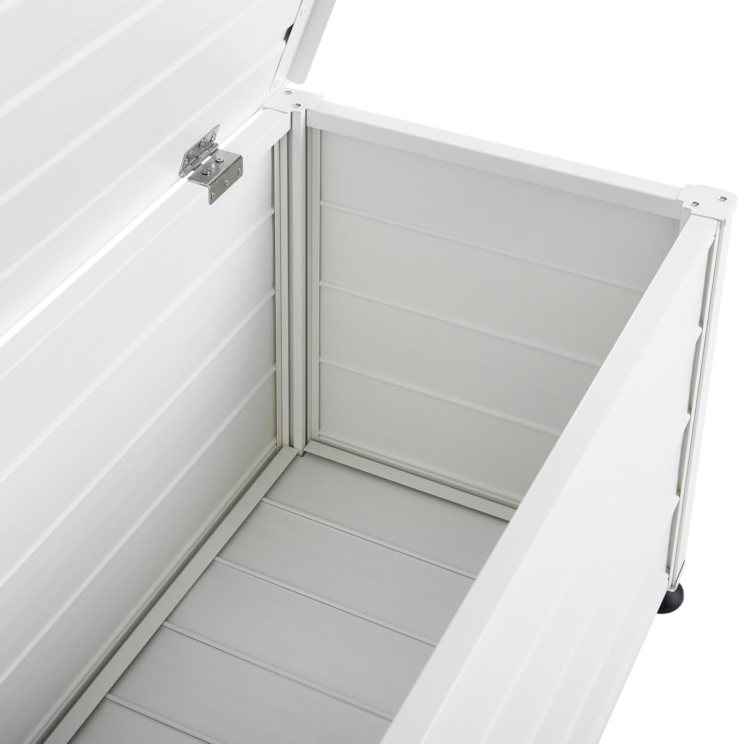 Beliani Arcón para exterior de aluminio mueble de almacenaje de jardín blanco 113 x 50 cm Campalto
