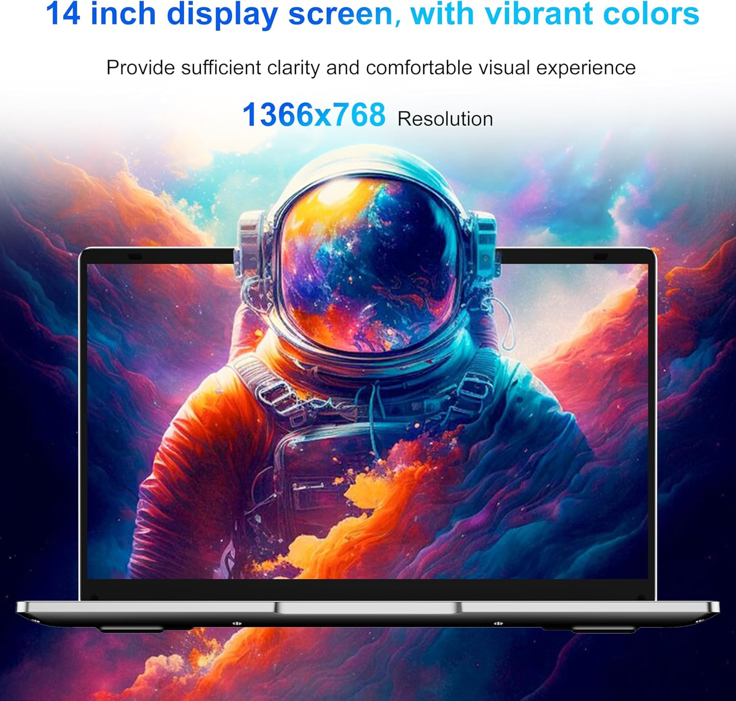 PC Portátil 14 Pulgadas Celeron N4000 (hasta 2.6 GHz) , Computadora Portátil 6GB RAM 128GB SSD, Ordenador portátil W11 Pro Soporte WiFi, Bluetooth, USB 3.0 Mini HDMI, Estudiante/Oficina Laptop.