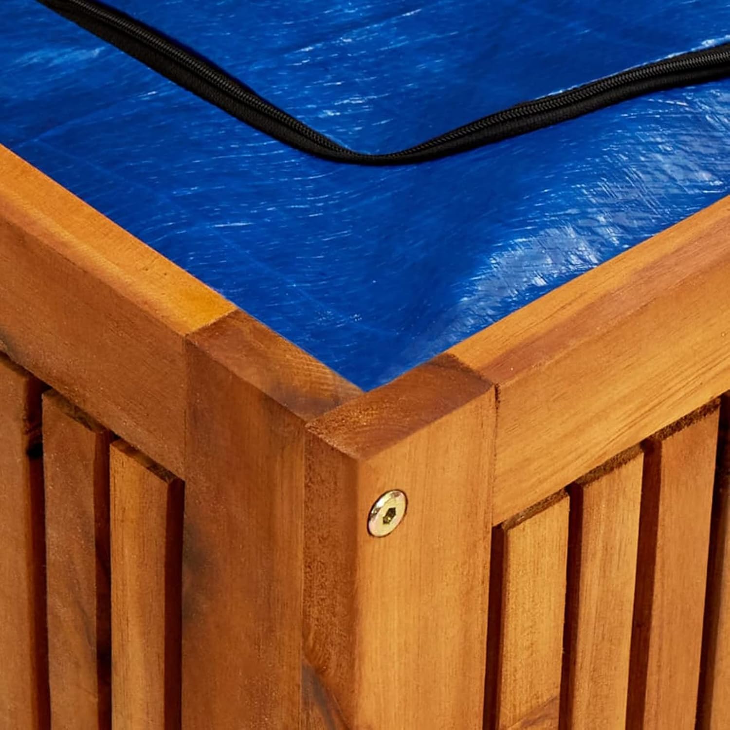 ARKEM Caja de almacenaje de jardín Madera Maciza Acacia 150x50x58 cm Mueble Exterior almacenaje Armario Jardin Exterior Banco arcon Jardin Exterior