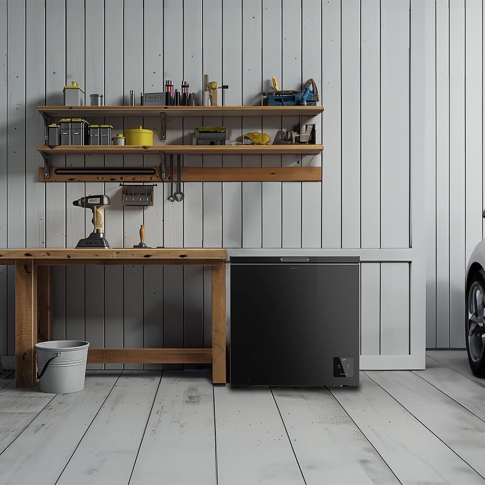 Cecotec Congelador Horizontal De 199 L Bolero Coolmarket Chest 199 Black E. Acabado En Negro, 83,5 cm De Alto, Compresor Inverter Plus Y Modo Fast Freezing