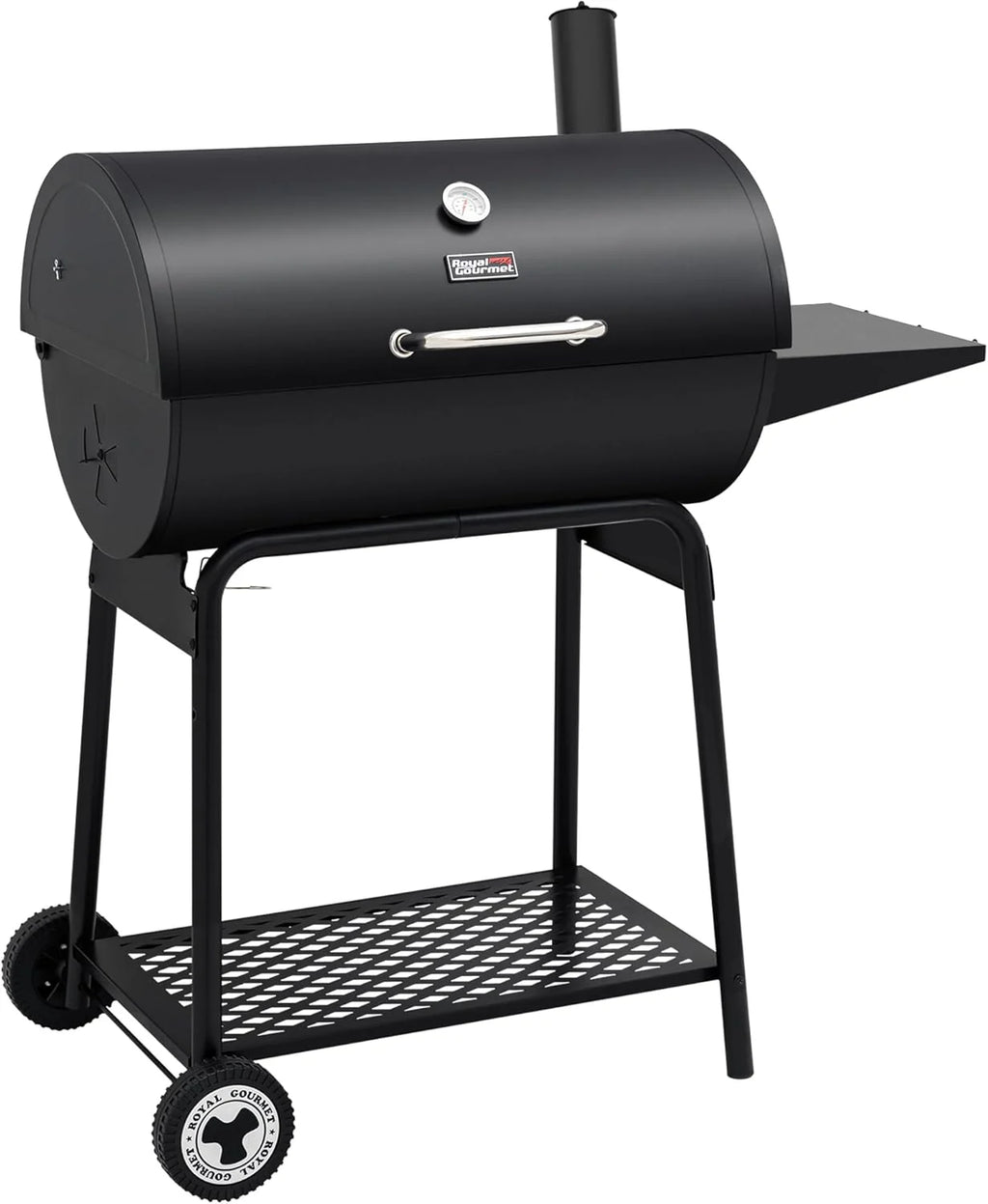 2026 Parrilla de carbón Royal Gourmet CC1830 de 30 pulgadas con mesa lateral, barbacoa exterior con 627 pulgadas cuadradas de espacio de cocción para jardín, terraza y fiestas, color negro