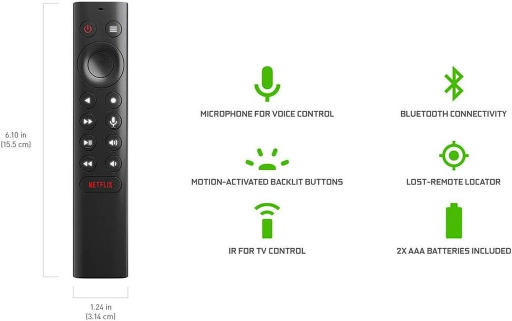 Nvidia Shield TV Pro, Procesador con Control Remoto, Chrome, Negro