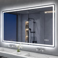 S'bagno Espejo-Baño-con-Luz 120x70cm, Espejo-Baño-LED-Bluetooth con Función Antivaho, 3000K/4000K/6500K, Regulable, Memoria, Cristal Templado HD, IP44-Espejos-de-Baño-con-LED, Horizontal/Vertical