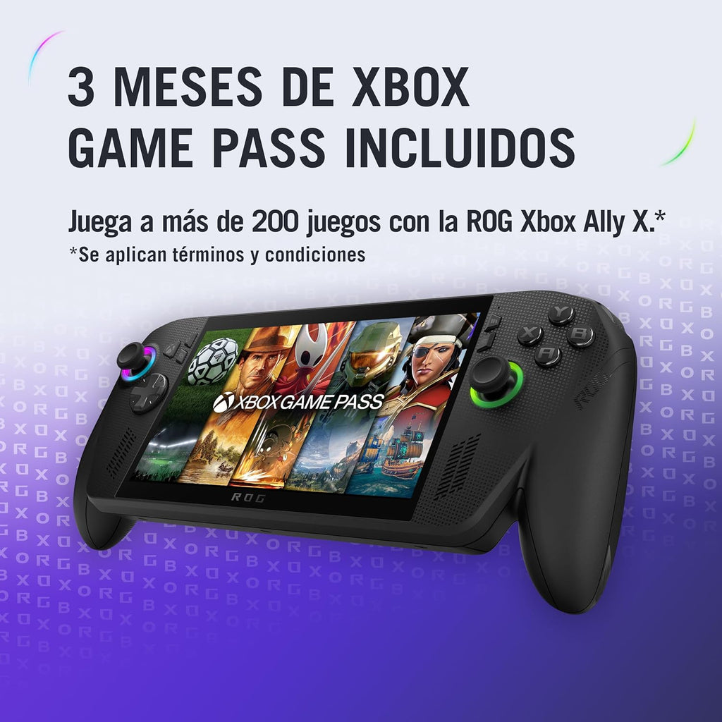ASUS ROG Ally X - Consola Portátil Gaming 7" Full HD 120Hz (AMD Ryzen AI Z2 Extreme, 24GB RAM, 1TB SSD, Batería 80Wh, Windows 11, Consigue 3 meses gratis de Game Pass Premium) - Color Negro