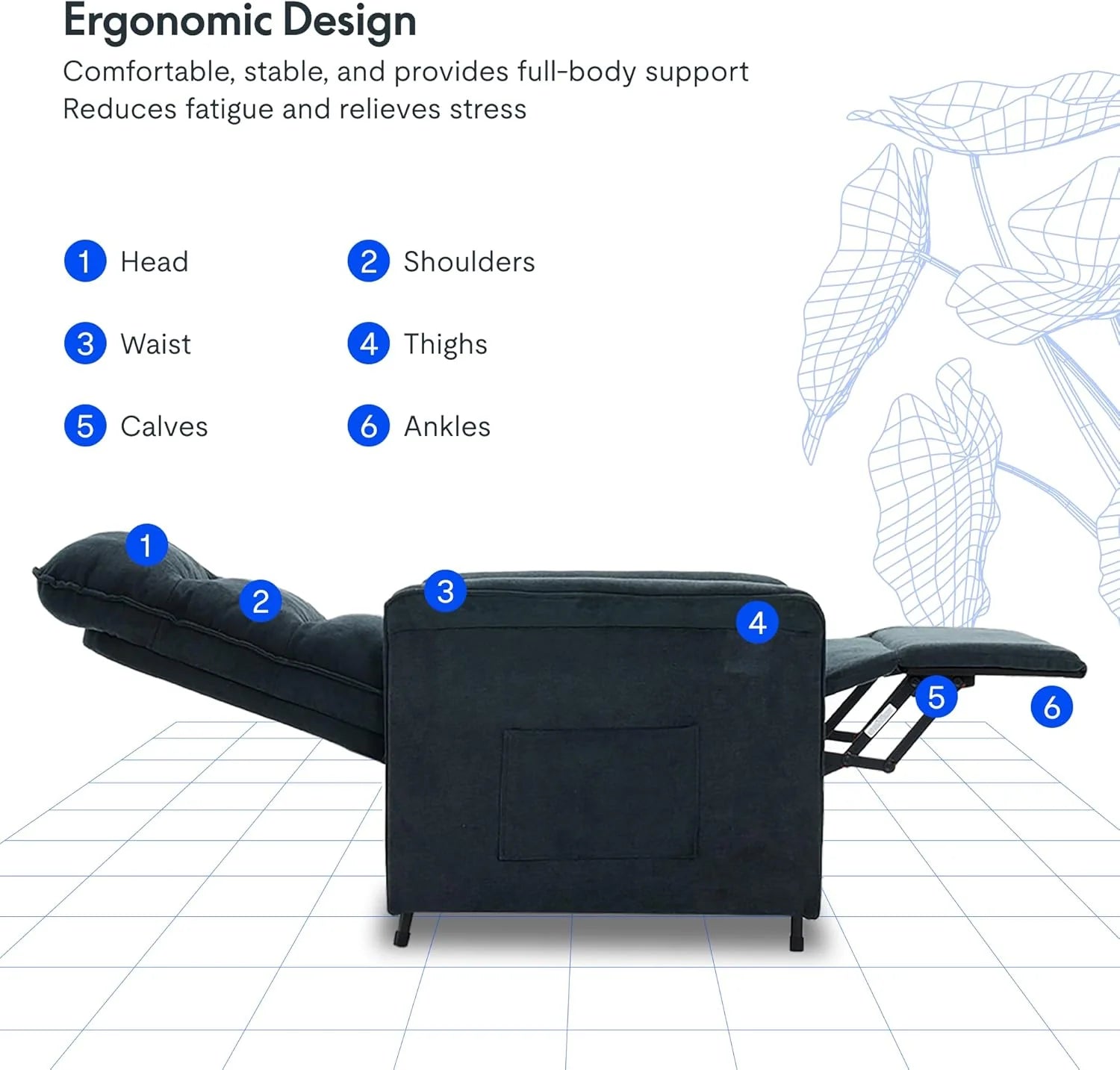 FLEXISPOT Sillón de Relax Eléctrico con Respaldo Ajustable, Reclinable de 105° a 155°, Sillon Reclinable, Sofá Relax Ergonómico Sillón para Dormitorio, Salón y Cine en casa (Gris Oscuro)