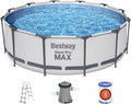 BESTWAY 56418 - Piscina Desmontable Tubular Steel Pro MAX 366 x 100 cm, con Depuradora Cartucho 2.006 L/H y Escalera