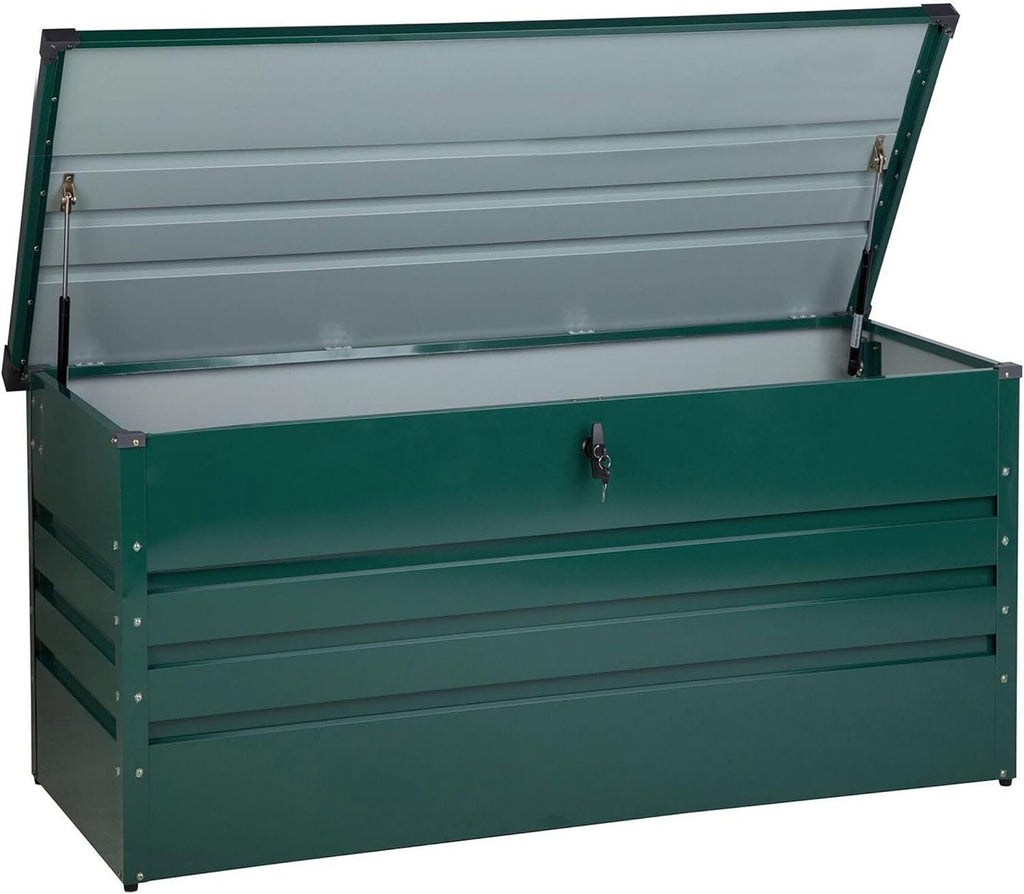 Beliani Caja de almacenamiento para exterior de acero galvanizado verde 400L Cebrosa