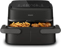 Philips Airfryer 5000 Series Dual Steam Basket - 9L, RapidAir Plus Technology, 19 Functions in 1, 90% Less Fat, Air Steam, 2 Baskets, 2 Sizes, Steam Cooker, Accessories (NA550/00)