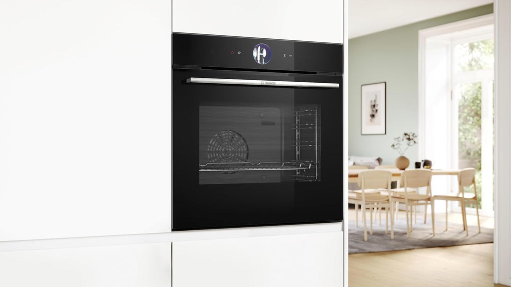 Bosch - Horno Multifunción con Vapor Añadido, 60 cm, Serie 8, Electrónica TFT TouchControl Plus, AirFry, Home Connect, Negro, HRG7361B1