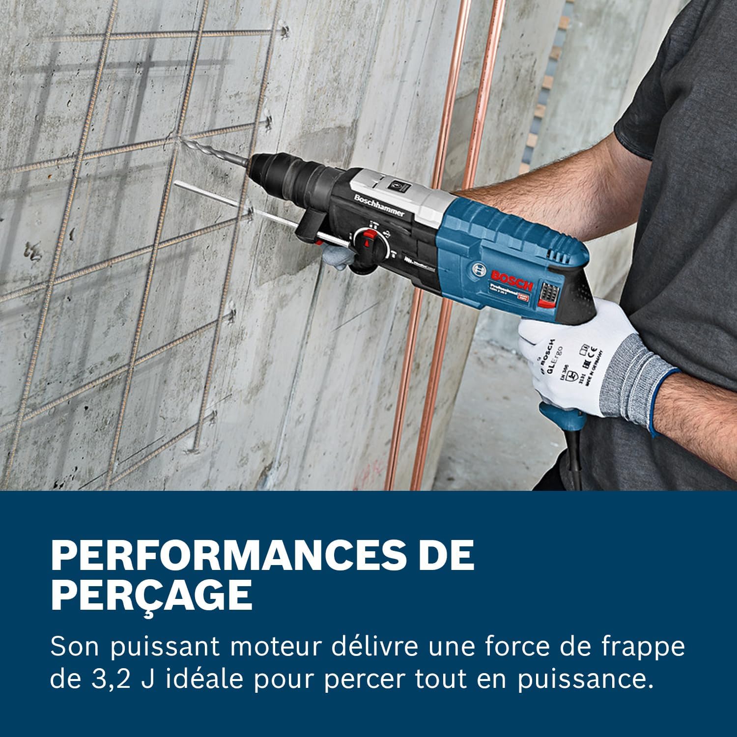Bosch Professional martillo perforador GBH 2-28 F (potencia 880 W, Ø máx. de perforación en hormigón: 28 mm, incl. set de 6 cinceles, SDS plus, L-Case) - Set exclusivo de Amazon