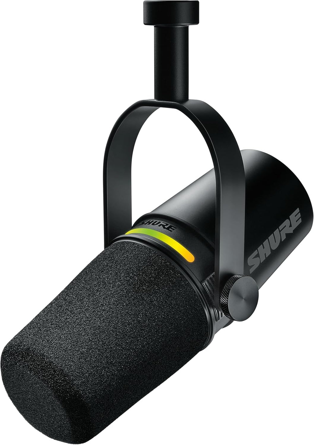 Shure MV7+ Dynamic Podcast Microphone, OBS Certified, Enhanced Audio, LED Panel, USB-C and XLR Outputs, Digital Anti-Pop Filter, Reverb Effects, Black